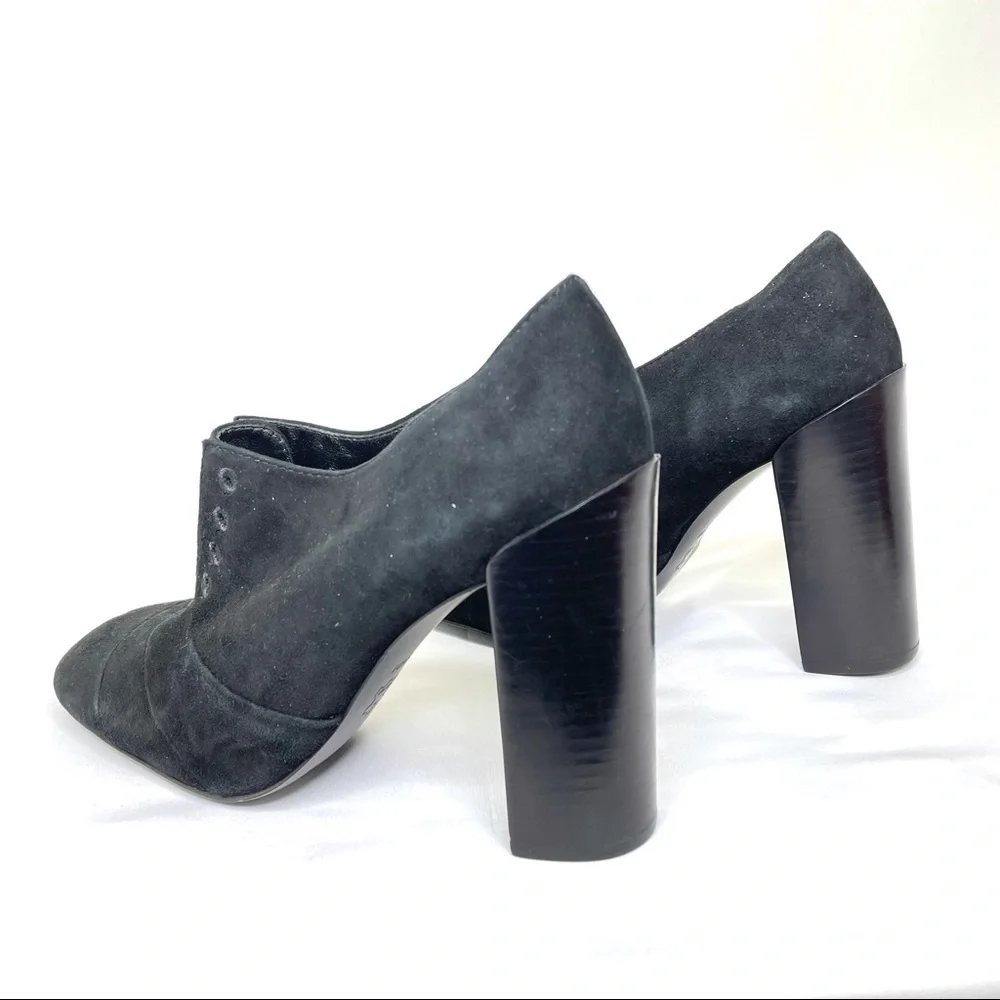 Tory Burch Charcoal Suede Block Heel Ankle Booties